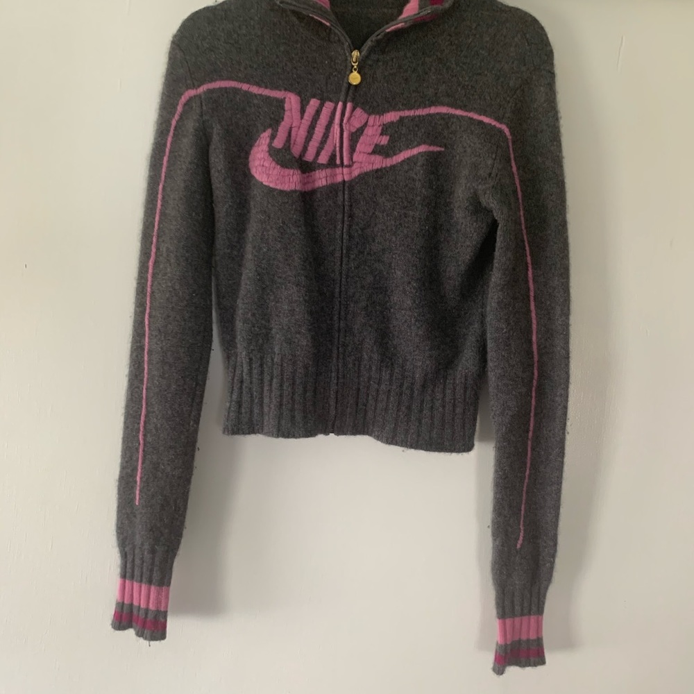 100% cashmere vintage nike zip up sweater - Picture 2 of 4